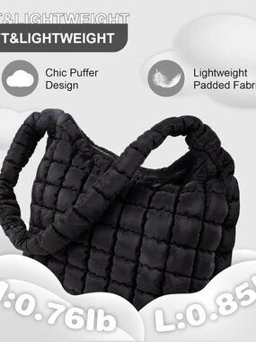 Jewelry | Quilted Puffer Tote Bag Purse Puffy Crossbody Shoulder ...